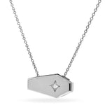 White Gold Diamond Coffin Pendant