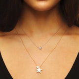 Sterling Silver 2 Stars Necklace