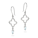 sterling silver Moonstone short Moroccan Clover earrings