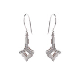 white gold diamond arabesque arrow earrings