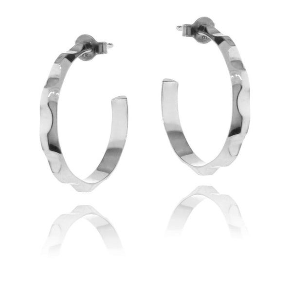 White Gold Find your Groove Hoop Earrings