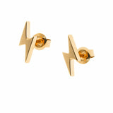 yellow gold lightning bolt studs