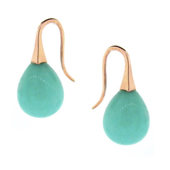 Rose Gold large Amazonite  'ShortDrop' earrings