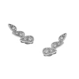 white gold diamond chasing droplets studs