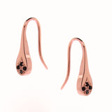Rose Gold and Black Spinel Flat Droplet earrings