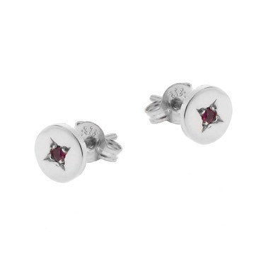 White Gold Ruby Eclipse Stud Earrings