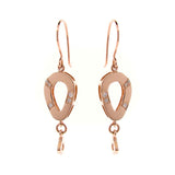 rose gold diamond rock solid drop earrings
