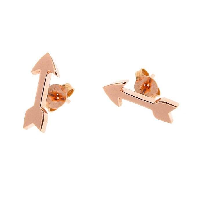 rose gold arrow stud earrings