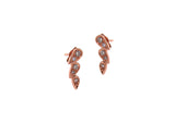 rose gold diamond chasing droplets studs