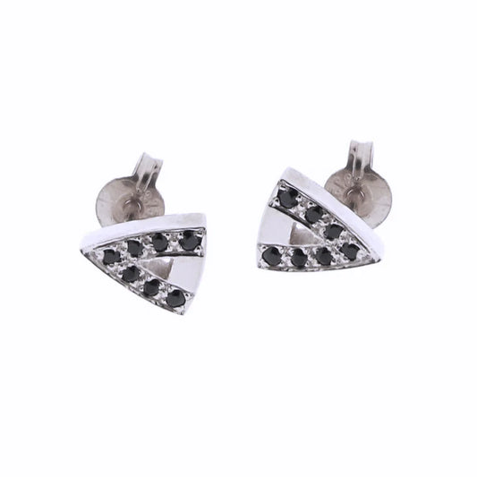 9ct white Gold black Spinel Arrow Head studs