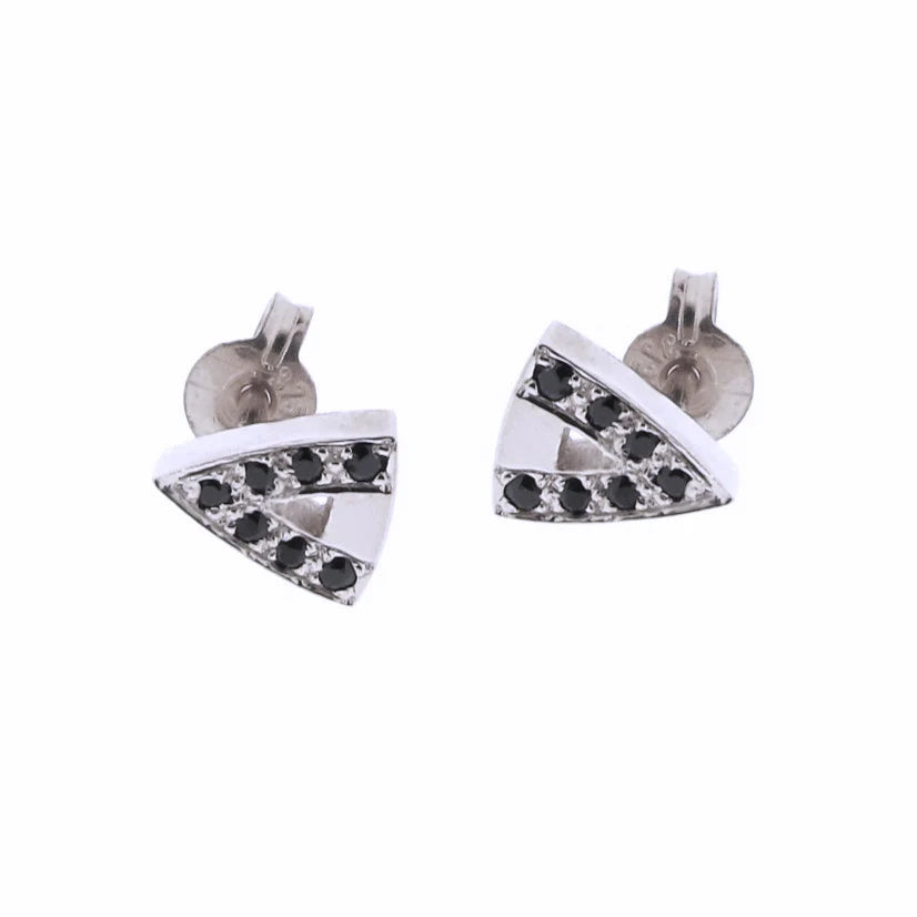 9ct white Gold black Spinel Arrow Head studs