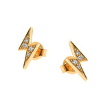 yellow gold diamond lightning bolt Studs