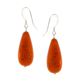 Dark Orange Magnesite drop earrings