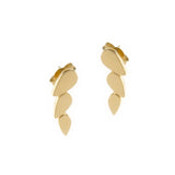 yellow gold chasing droplets studs