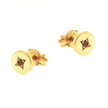 Yellow Gold Ruby Eclipse Stud Earrings