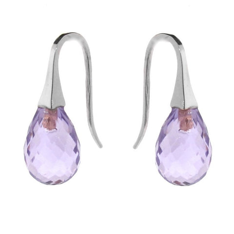 Silver Amethyst 'ShortDrop' earrings