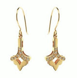 yellow gold diamond arabesque arrow earrings