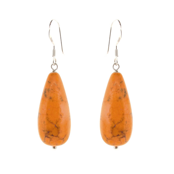 Light Orange Magnesite drop earrings