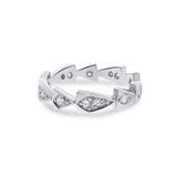 white gold diamond chasing arrows stackable band