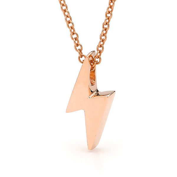 Rose Gold 'Baby Lightning Bolt' Pendant