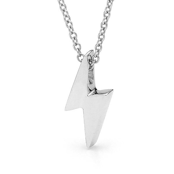 White Gold Baby Lightning Bolt Pendant