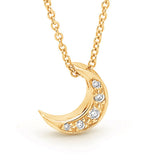 Yellow Gold Diamond Baby Moon Pendant