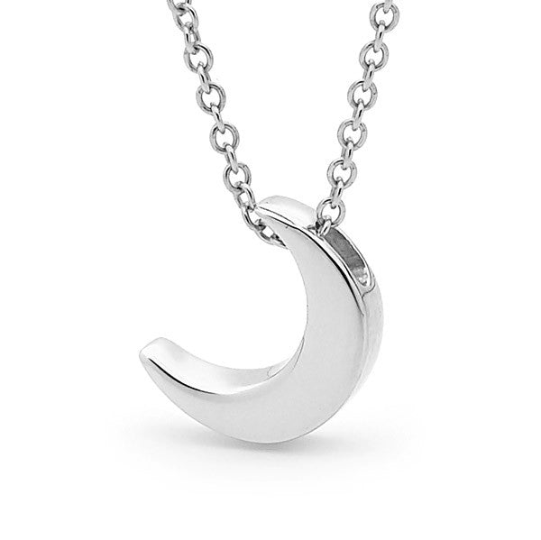 Sterling Silver Baby Crescent Moon Pendant, Necklace or Anklet