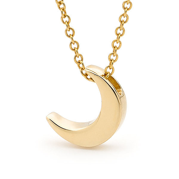 Yellow Gold Baby Crescent Moon Pendant