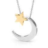 Sterling Silver and Yellow Gold 'Moon & Star' necklace