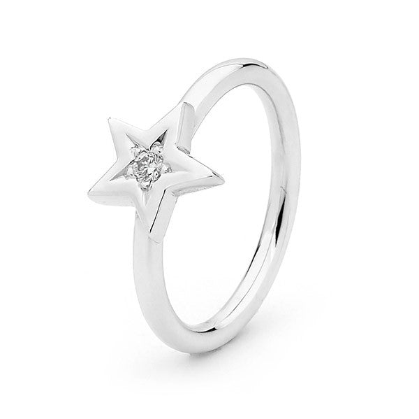 White Gold Diamond Baby Star ring