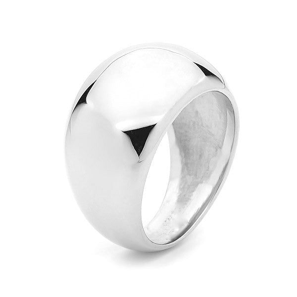 White Gold Wide Eclipse Ring