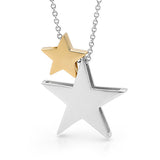 Sterling Silver & Yellow Gold '2 Stars' Necklace