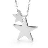 Sterling Silver 2 Stars Necklace