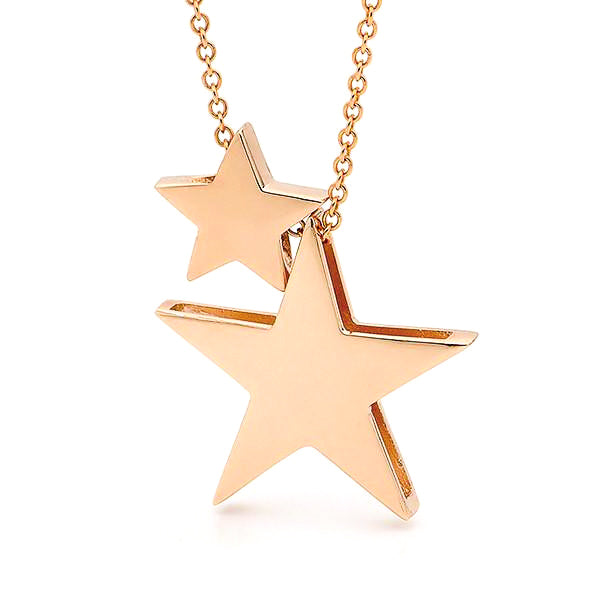 Rose Gold 2 Stars Necklace