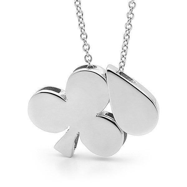 Sterling Silver 'Clubs & Drop' Necklace