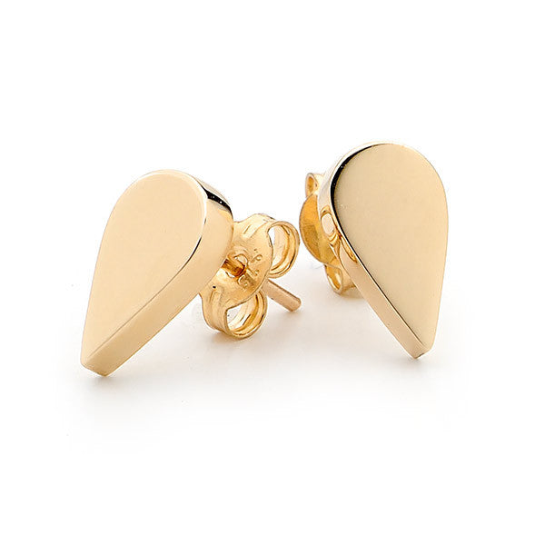 Yellow Gold 'Tear Drop' Stud Earrings