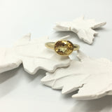 Yellow Gold Oval Citrine  Simplicity Ring