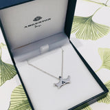 white gold Gold Diamond and Sapphire Crown Pendant only