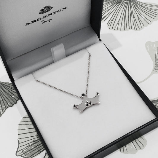 Sterling Silver Spinel Crown Pendant only