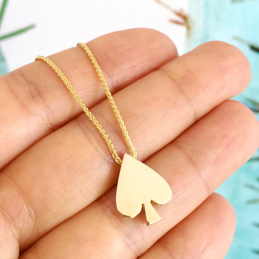 Yellow Gold Spade Playing cards Pendant only