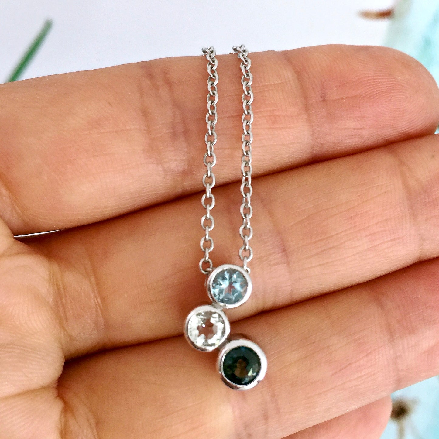 White Gold Ocean Small Bubble Pendant ONLY