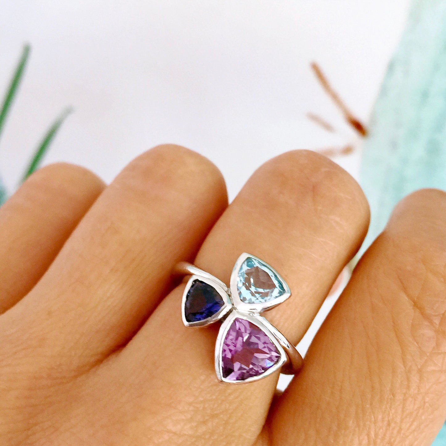 white gold Winter Trilliant Trinity Ring