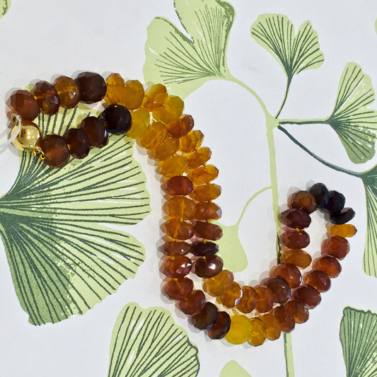 Ombre Faceted Chalcedony Beaded Necklace