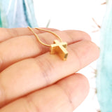 Yellow Gold Baby Cross Necklace 18ct