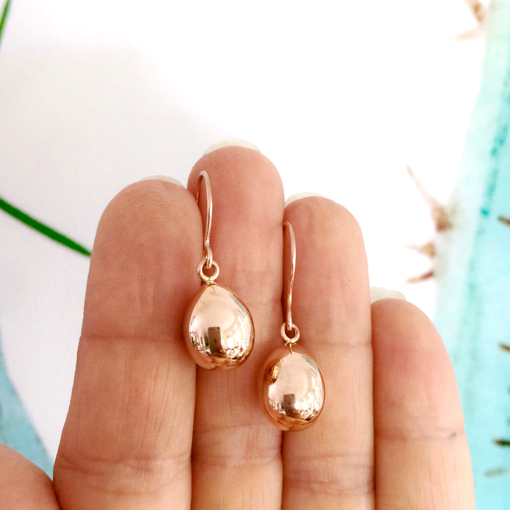 Rose Gold  Hollow Oval drop Earrings