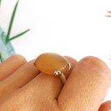 Sterling Silver Pale yellow Agate Era Ring