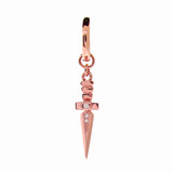 Rose Gold Diamond Dagger Huggie Charm