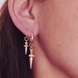 Rose Gold Small Dagger Huggie Charm