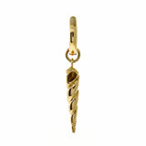 Yellow Gold Long Spiral Shell Huggie Charm