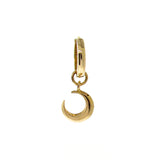 Yellow Gold Crescent Moon Huggie Charm